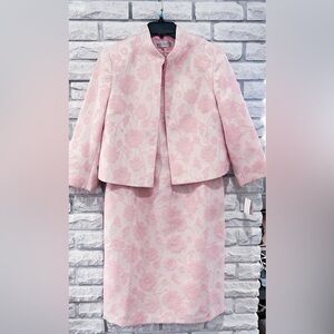 KASPER NWT Elegant Pink Floral dress jacket set sz 12